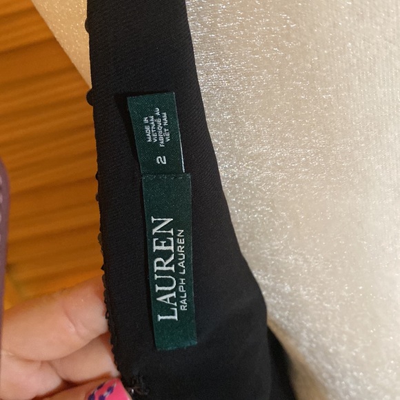 Lauren Ralph Lauren Women's Sequin Black Sheath Dress LBD NWT Size 2 - Picture 6 of 6